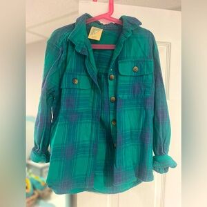 Green and blue girls flannel
